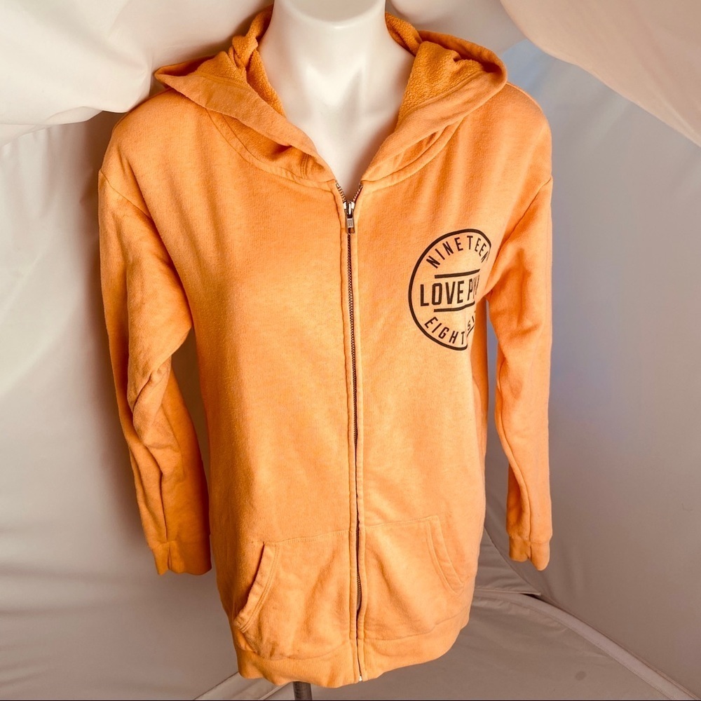 Victoria’s Secret PINK orange zip up hoodie sweatshirt XS